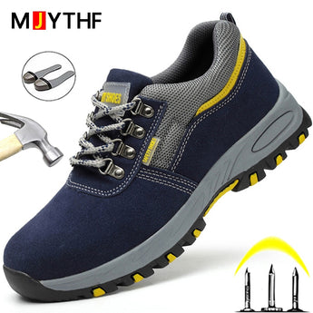 Zapatos de seguridad para el trabajo para hombre, indestructibles, a prueba de pinchazos, antideslizantes, con punta de acero
