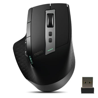 Rapoo MT750S ratón inalámbrico recargable multimodo ergonómico ratón Bluetooth de 3200 DPI fácil de cambiar hasta 4 dispositivos ratón para juegos