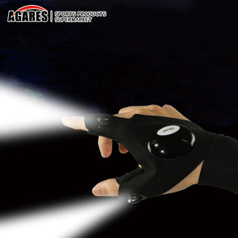 Naglig Waterdigte Visvanghandskoene met LED-flitslig Reddingsgereedskap Buitelugtoerusting Fietsry Praktiese duursame vingerlose handskoene