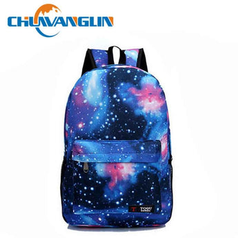 Chuwanglin, mochila informal con estampado para mujer, mochila escolar con estampado de galaxia, estrellas, universo, espacio, mochila escolar para adolescentes QG03205