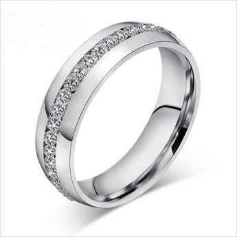 Bonito anillo Vintage de acero inoxidable con incrustaciones de Anel, anillo de boda de compromiso nupcial para mujer, regalo de Navidad, joyería de moda
