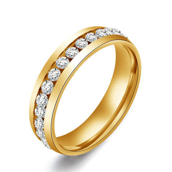 Bonito anillo Vintage de acero inoxidable con incrustaciones de Anel, anillo de boda de compromiso nupcial para mujer, regalo de Navidad, joyería de moda