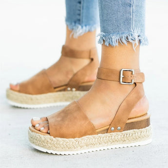 Sandalias de mujer, zapatos de cuña para tacón alto, zapatos de verano 2019, sandalias de plataforma para mujer